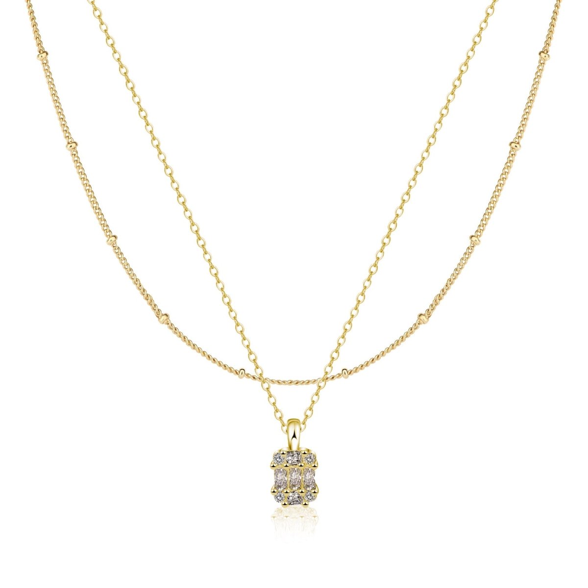 Große quadratische Diamant-Anhänger-Halsketten | Shop Nory