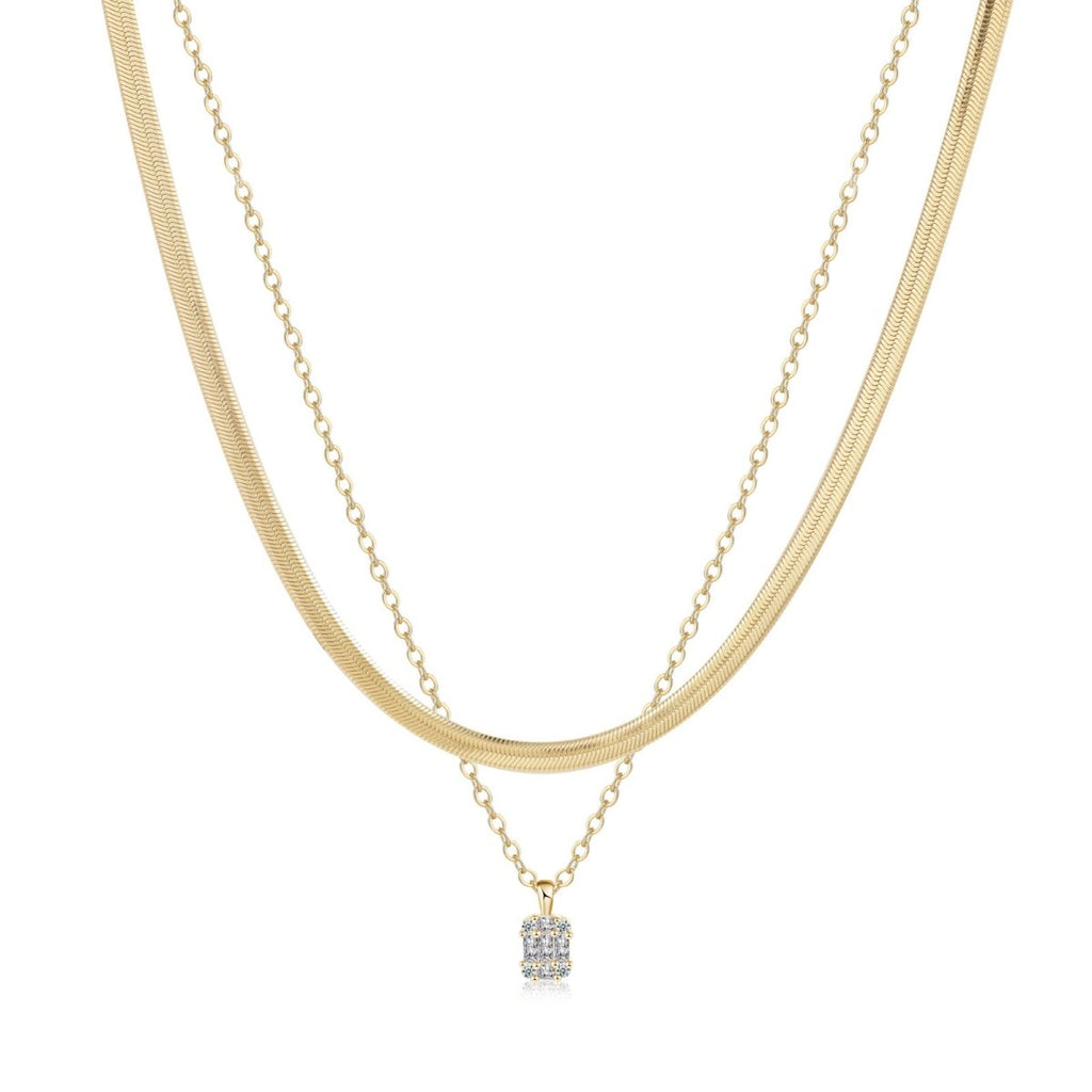 Große quadratische Diamant-Anhänger-Halsketten | Shop Nory