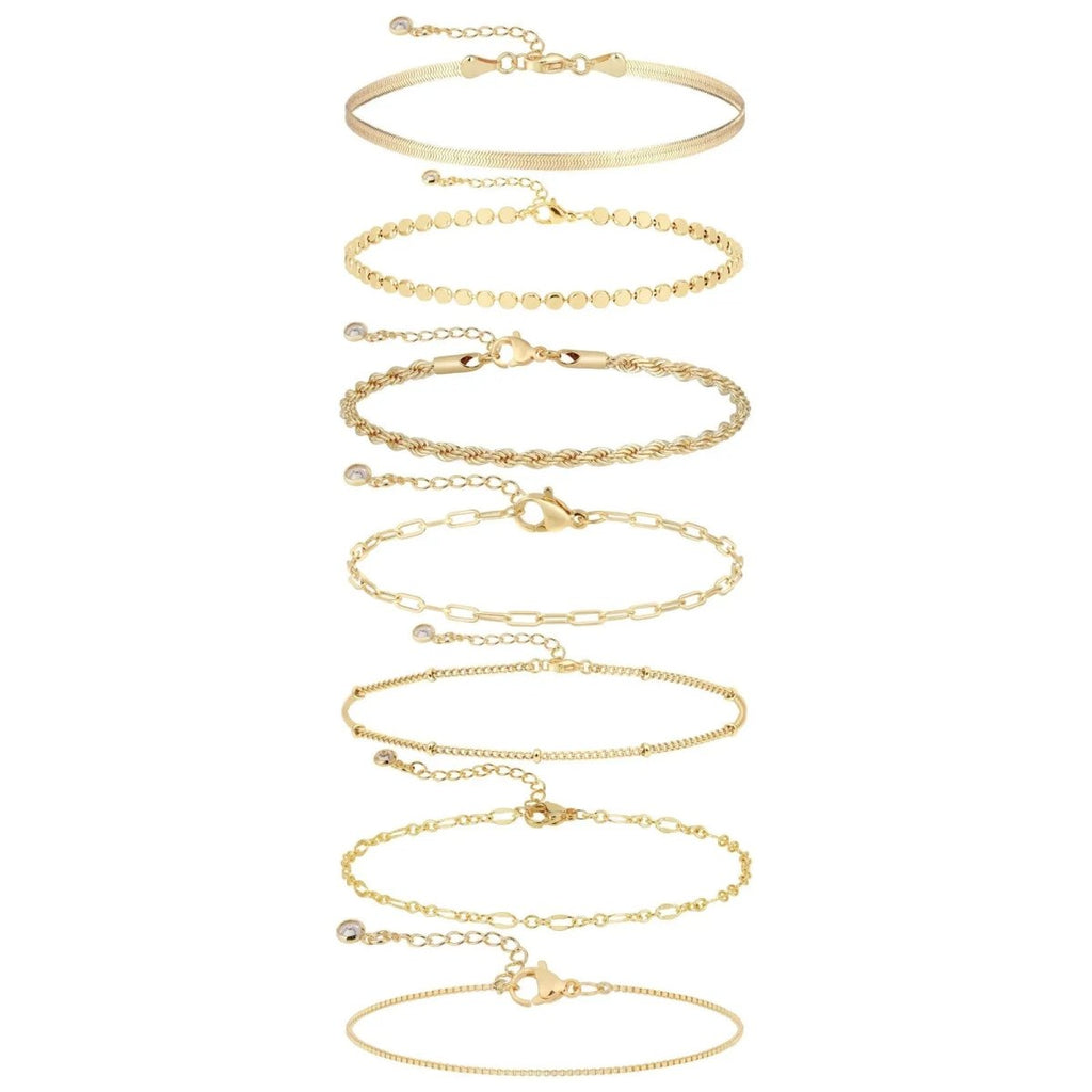 Gestapelte Gold/Silber Armbänder | Shop Nory