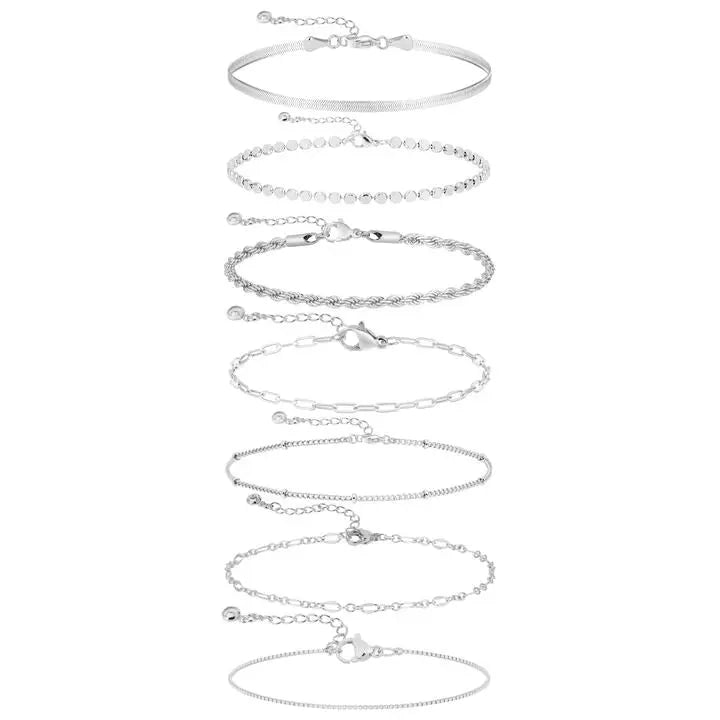 Gestapelte Gold/Silber Armbänder | Shop Nory
