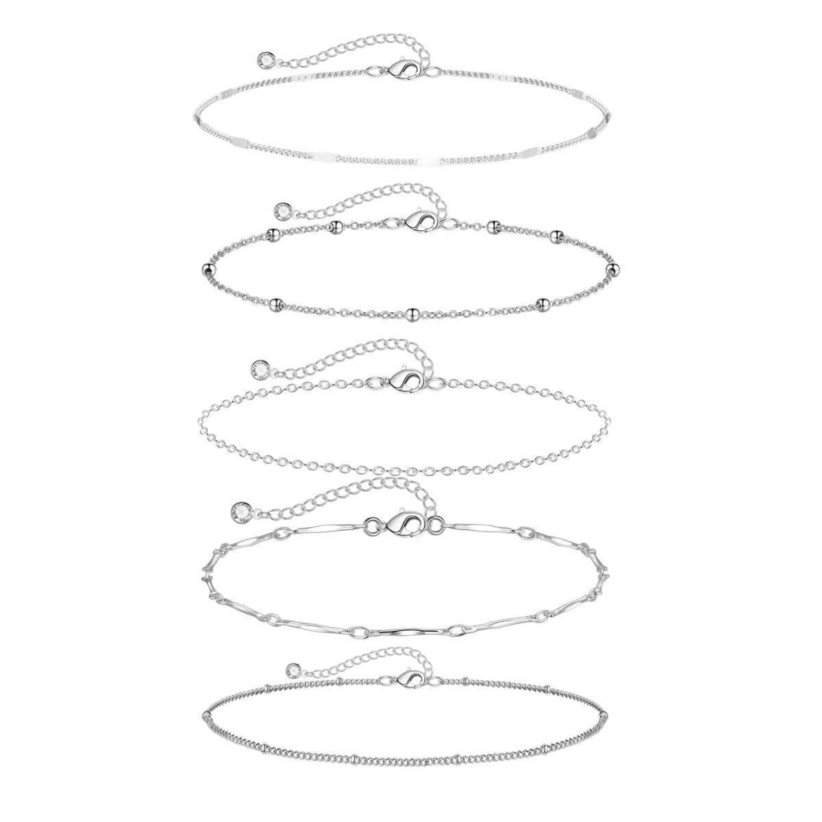 Gestapelte Silber-Anklets | Shop Nory