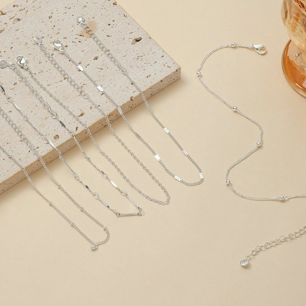 Gestapelte Silber-Anklets | Shop Nory