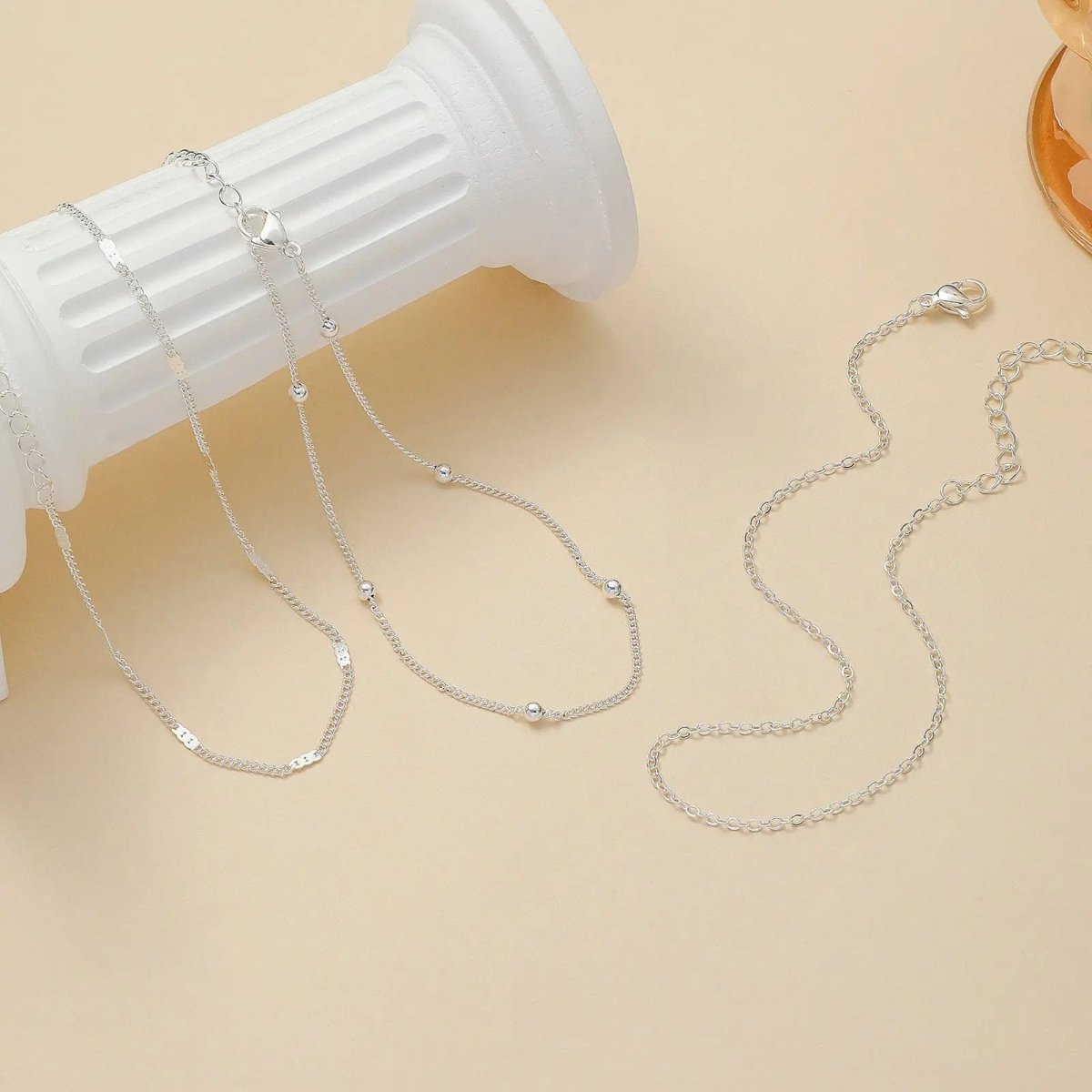 Gestapelte Silber-Anklets | Shop Nory
