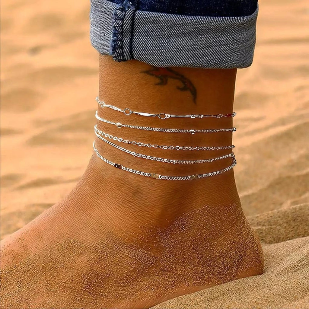 Gestapelte Silber-Anklets | Shop Nory