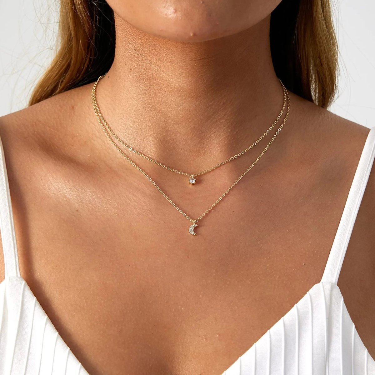 Mond Kubik Zirkonia Choker Halsketten | Shop Nory