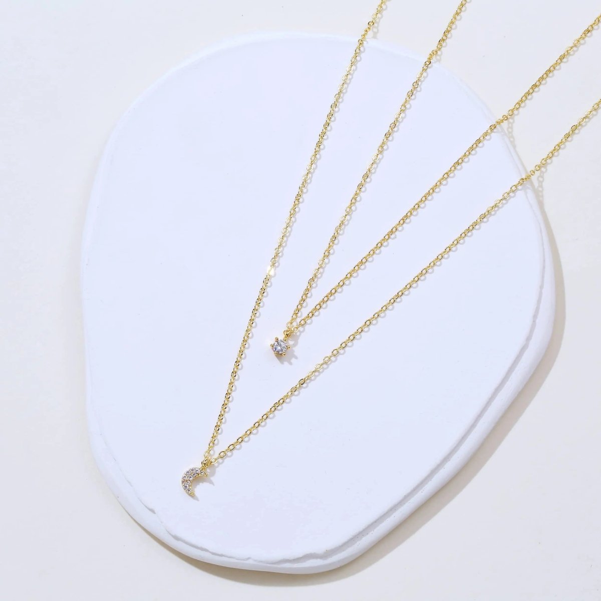Mond Kubik Zirkonia Choker Halsketten | Shop Nory