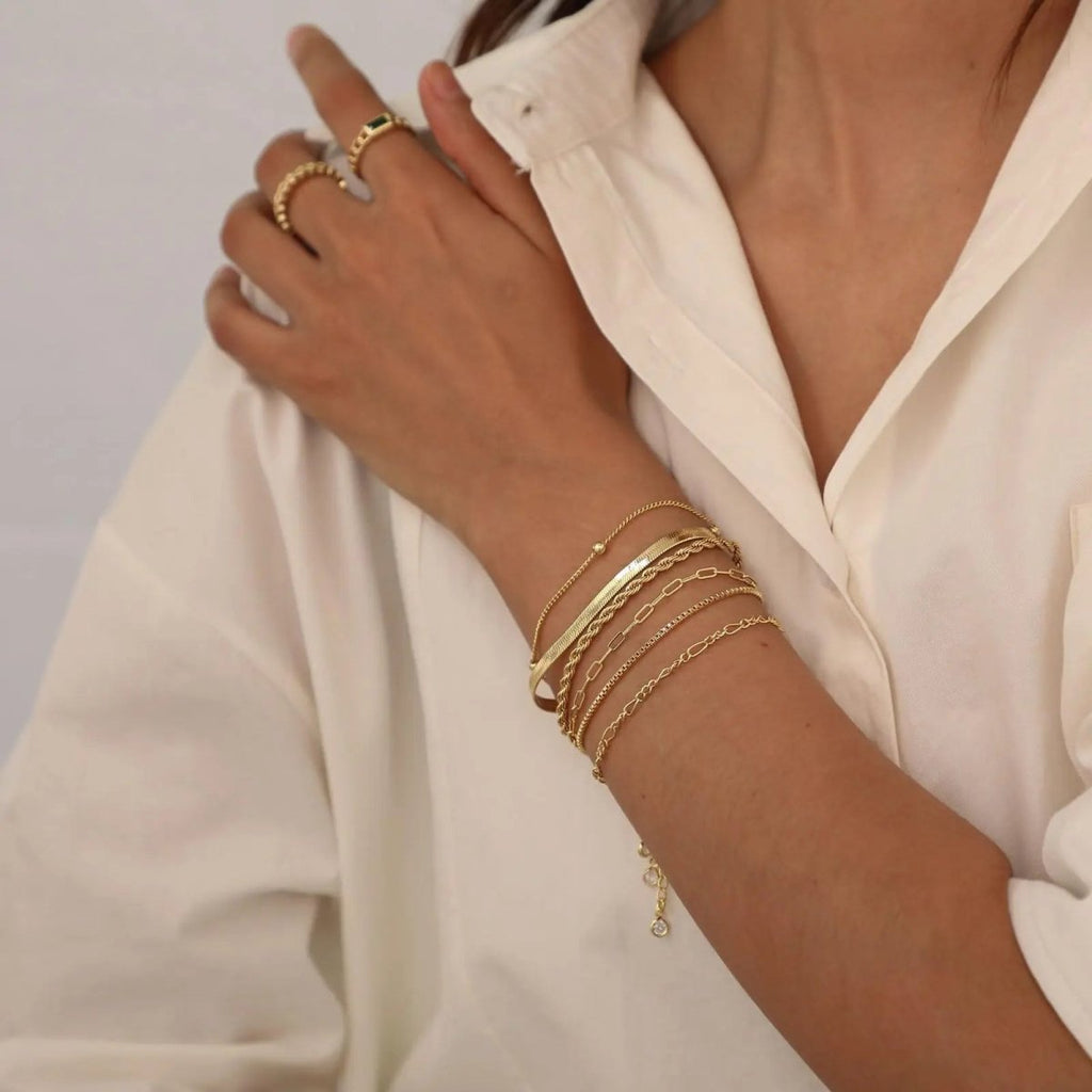 Silber/Gold Armreifen Stapel | Shop Nory