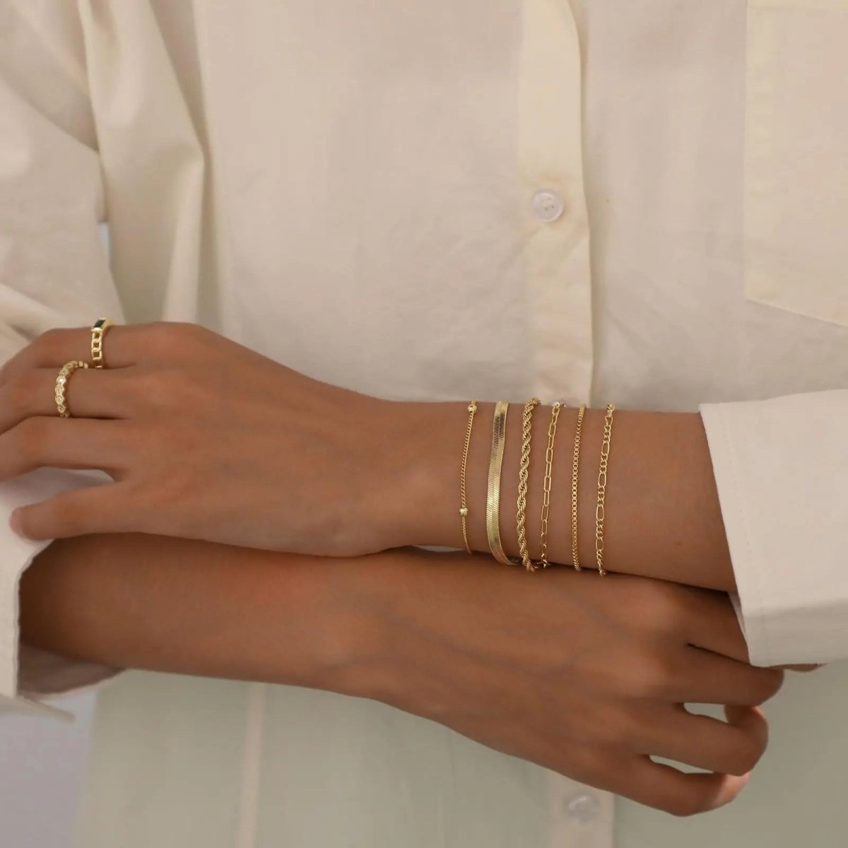 Silber/Gold Armreifen Stapel | Shop Nory