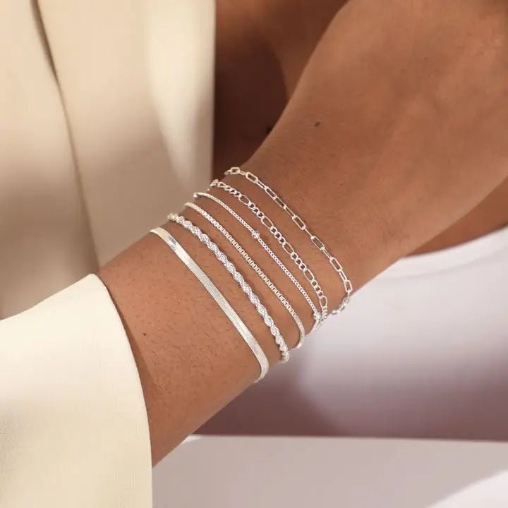 Silber/Gold Armreifen Stapel | Shop Nory