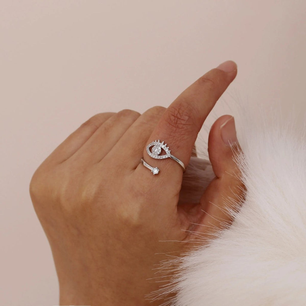 Silber/Gold CZ Verstellbare Öffnungsringe | Shop Nory