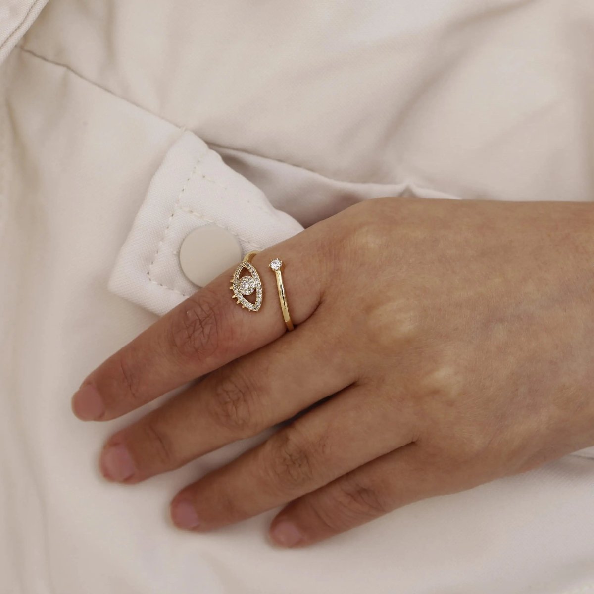 Silber/Gold CZ Verstellbare Öffnungsringe | Shop Nory