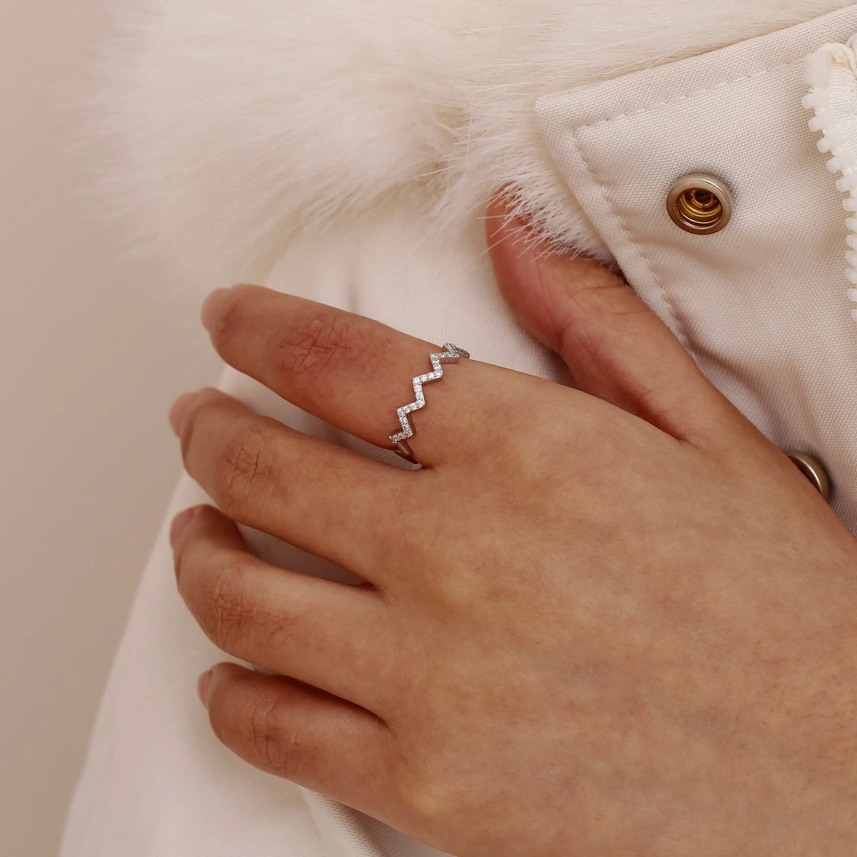 Silber/Gold Öffnende Wellenmuster Ringe | Shop Nory