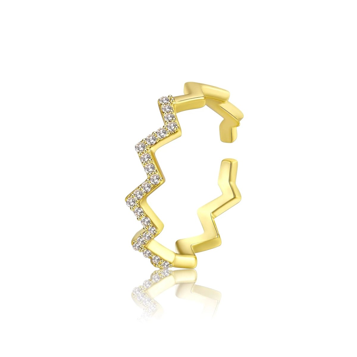 Silber/Gold Öffnende Wellenmuster Ringe | Shop Nory