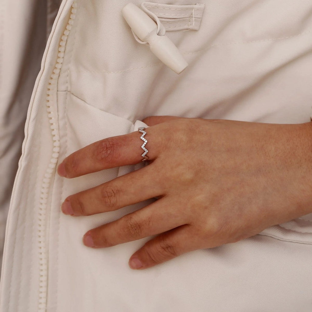 Silber/Gold Öffnende Wellenmuster Ringe | Shop Nory