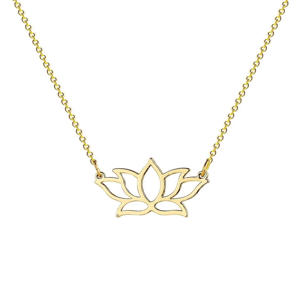 Einfache Gold Lotus Halsketten | Shop Nory