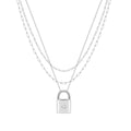 Silber Geschichtete Schloss Halsketten | Shop Nory