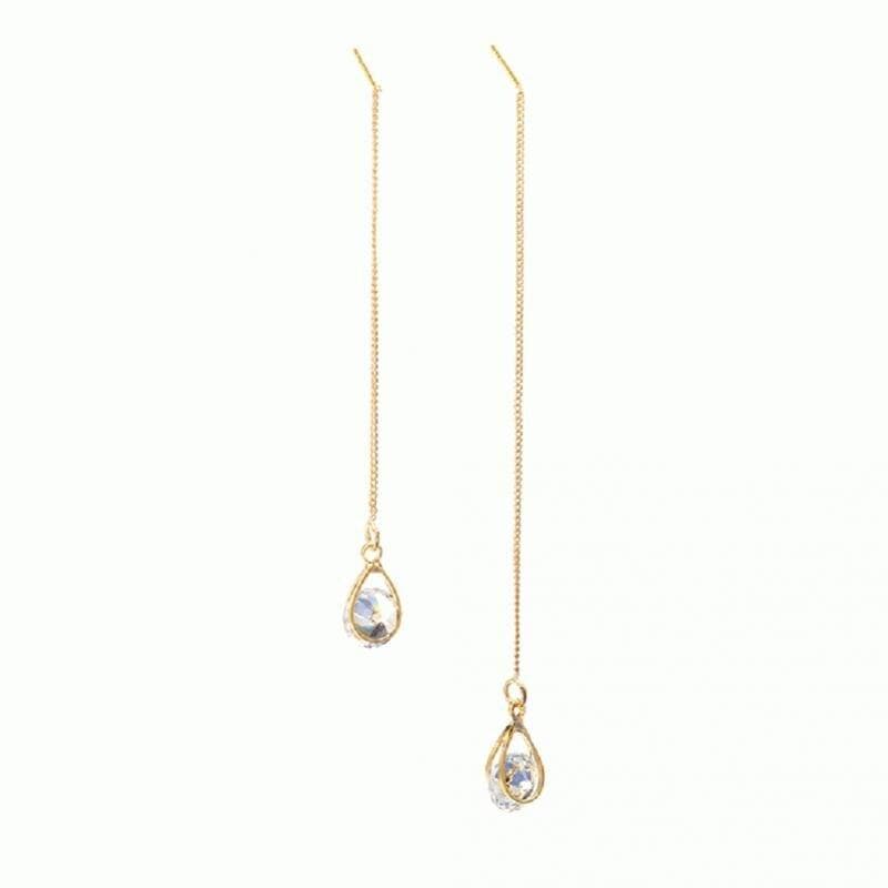 Lange Tropfen-Strass-Ohrringe – Isalyn | Shop Nory