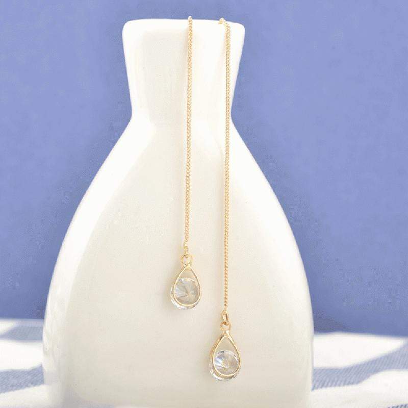 Lange Tropfen-Strass-Ohrringe – Isalyn | Shop Nory