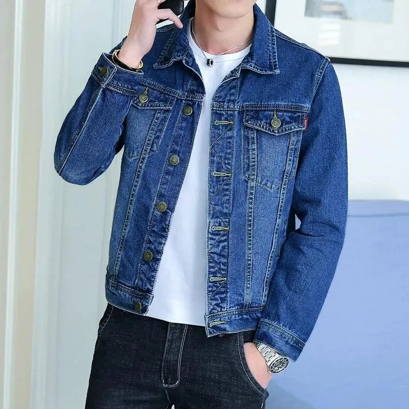 Revers Denim Jacke Herren