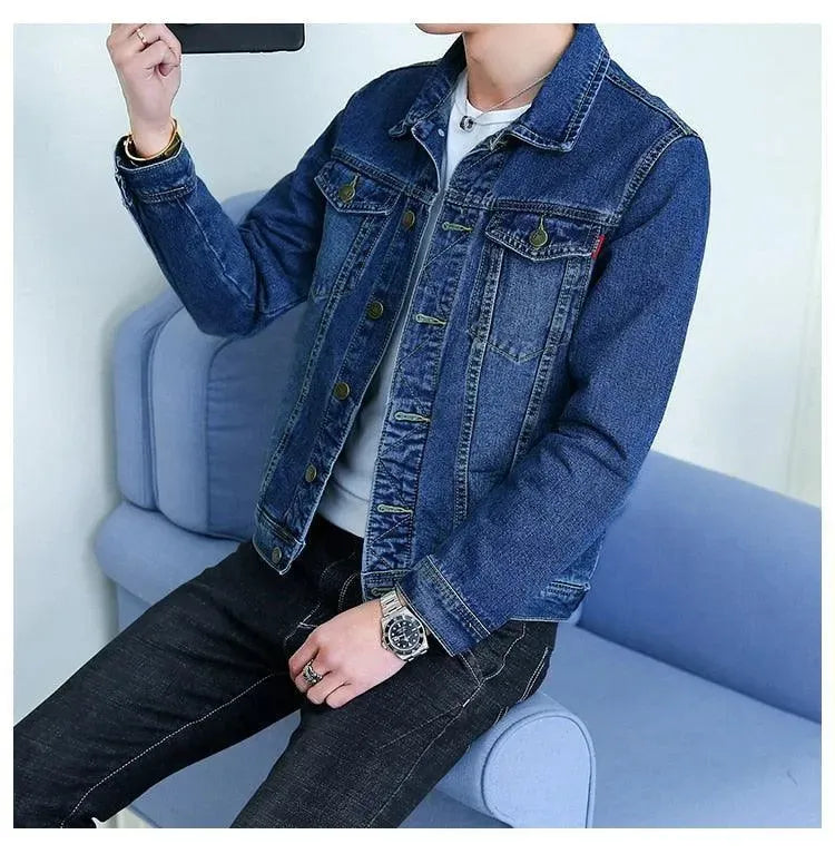 Revers Denim Jacke Herren