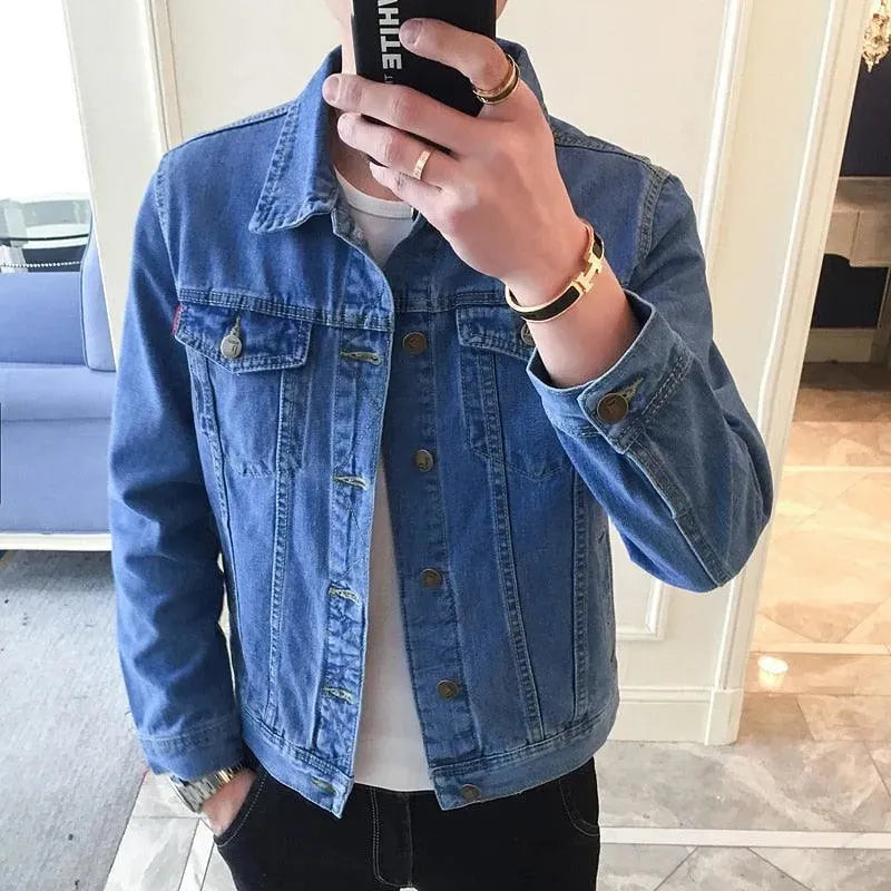 Revers Denim Jacke Herren