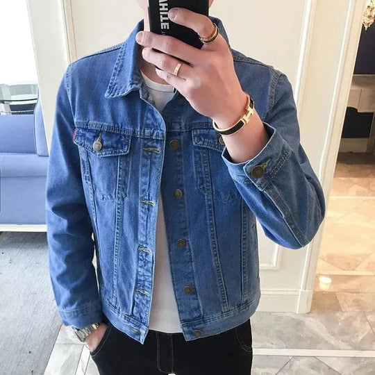 Revers Denim Jacke Herren