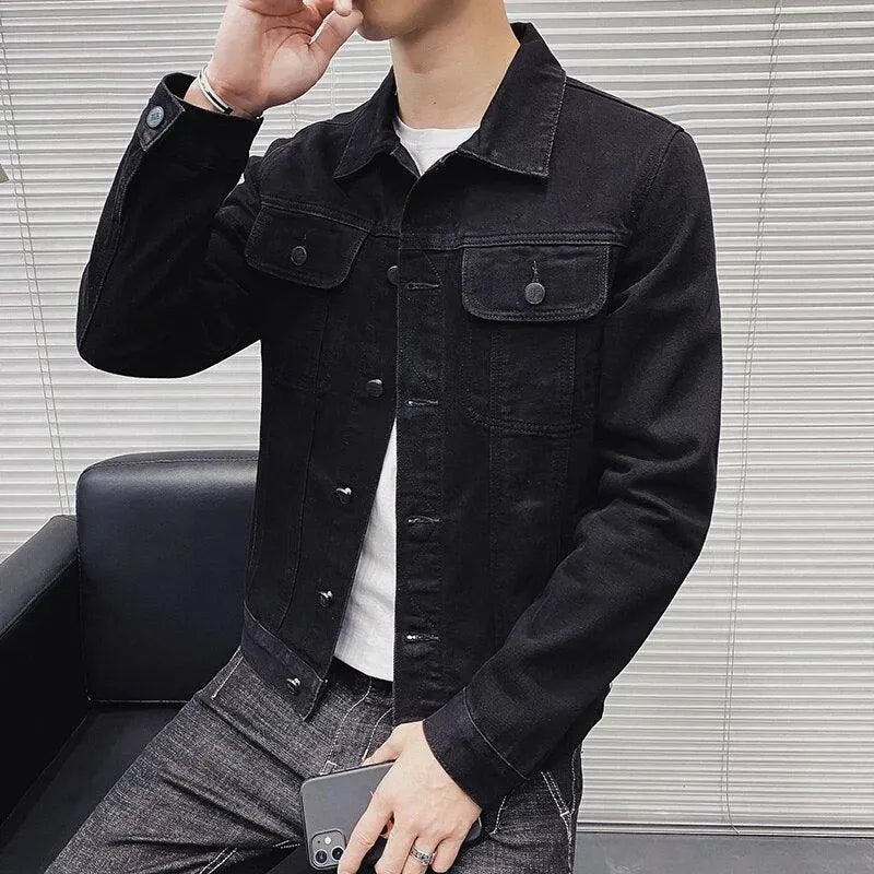 Revers Denim Jacke Herren