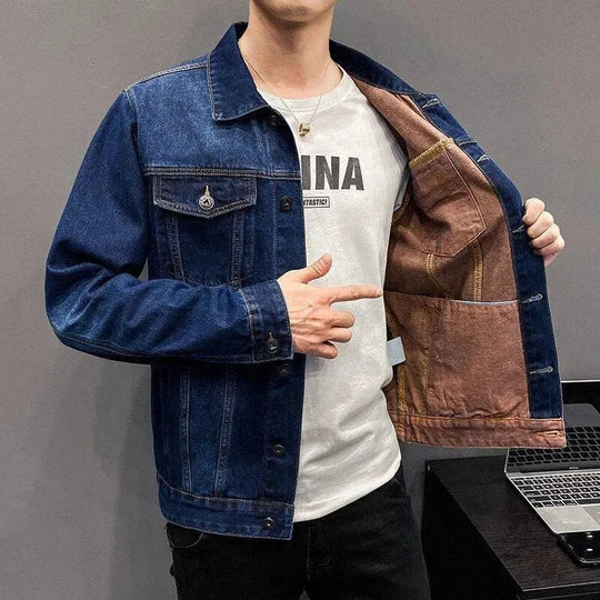 Revers Denim Jacke Herren