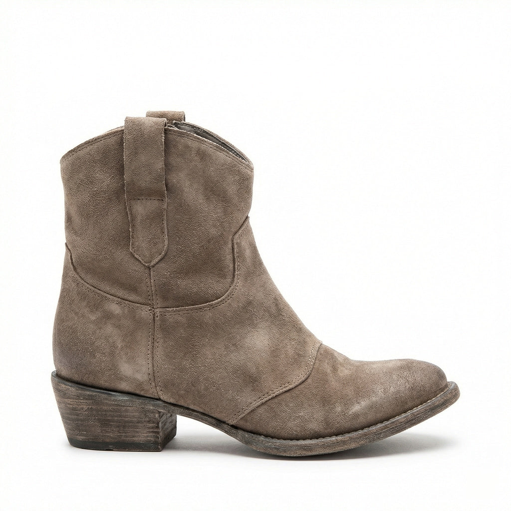 Kurze Cowboy-Stiefel | Western | Wildleder | Knöchel-Stiefel | Damenstiefel