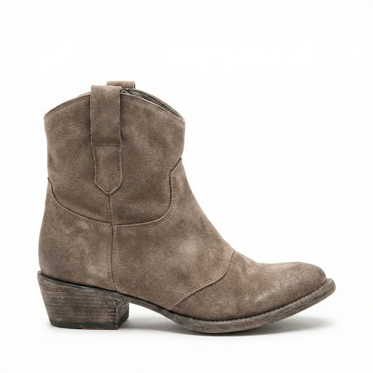 Kurze Cowboy-Stiefel | Western | Wildleder | Knöchel-Stiefel | Damenstiefel