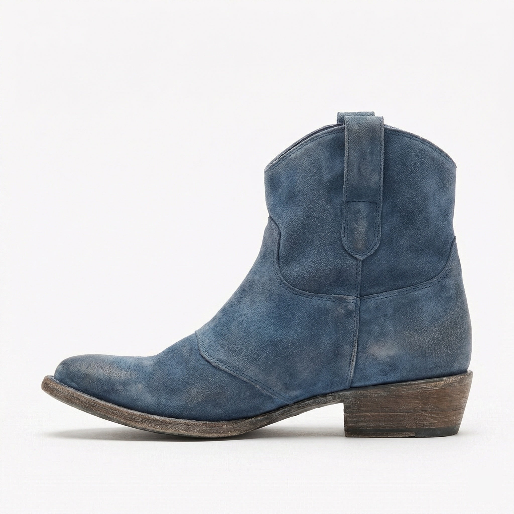 Kurze Cowboy-Stiefel | Western | Wildleder | Knöchel-Stiefel | Damenstiefel
