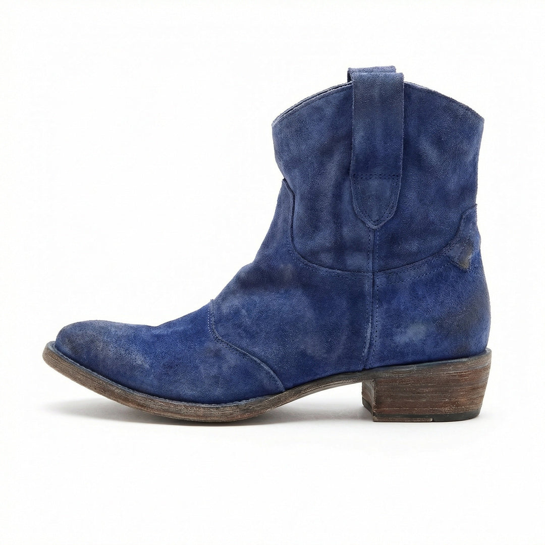 Kurze Cowboy-Stiefel | Western | Wildleder | Knöchel-Stiefel | Damenstiefel
