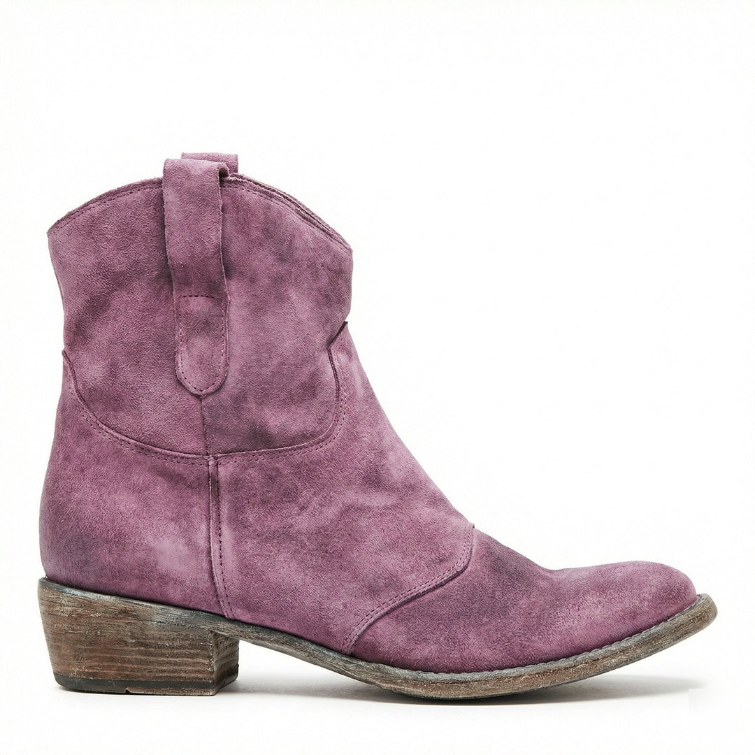 Kurze Cowboy-Stiefel | Western | Wildleder | Knöchel-Stiefel | Damenstiefel