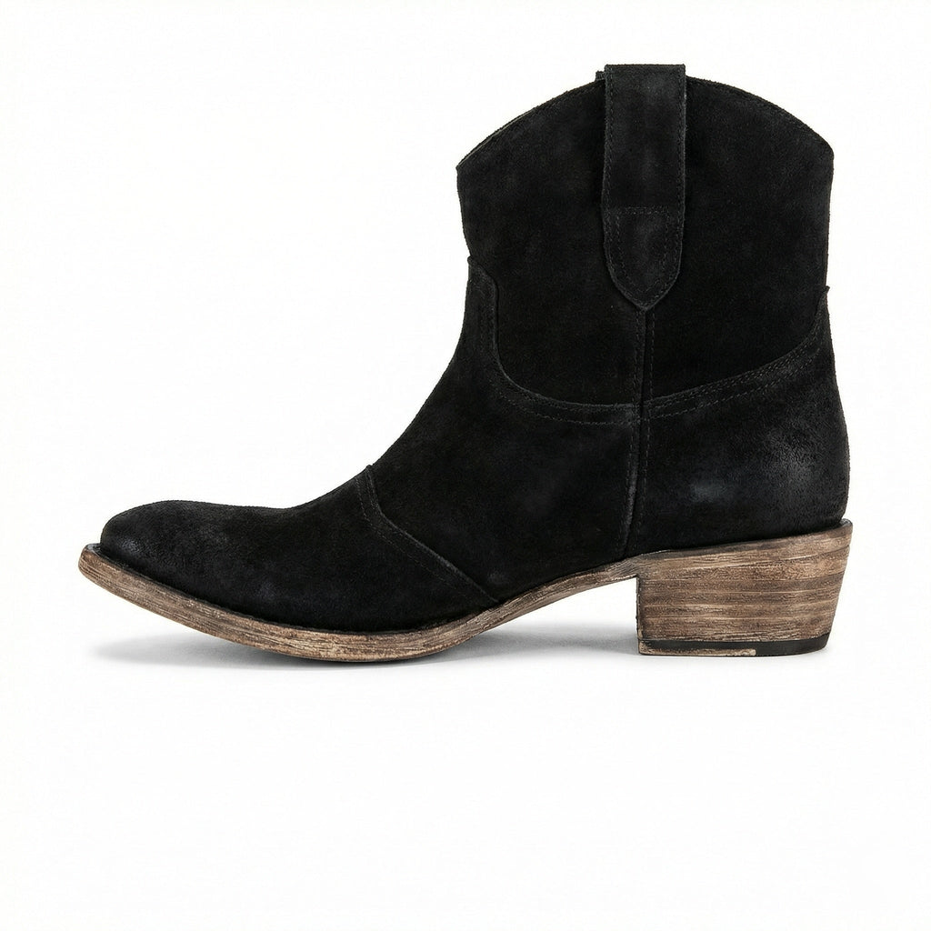 Kurze Cowboy-Stiefel | Western | Wildleder | Knöchel-Stiefel | Damenstiefel