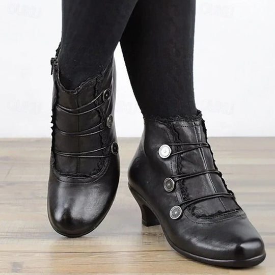 Damen Viktorianische Schnür-Stiefeletten mit Spitzenbesatz