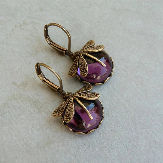 Stilvolle Kristall Antikgold-Ohrringe - Amarae | Shop Nory