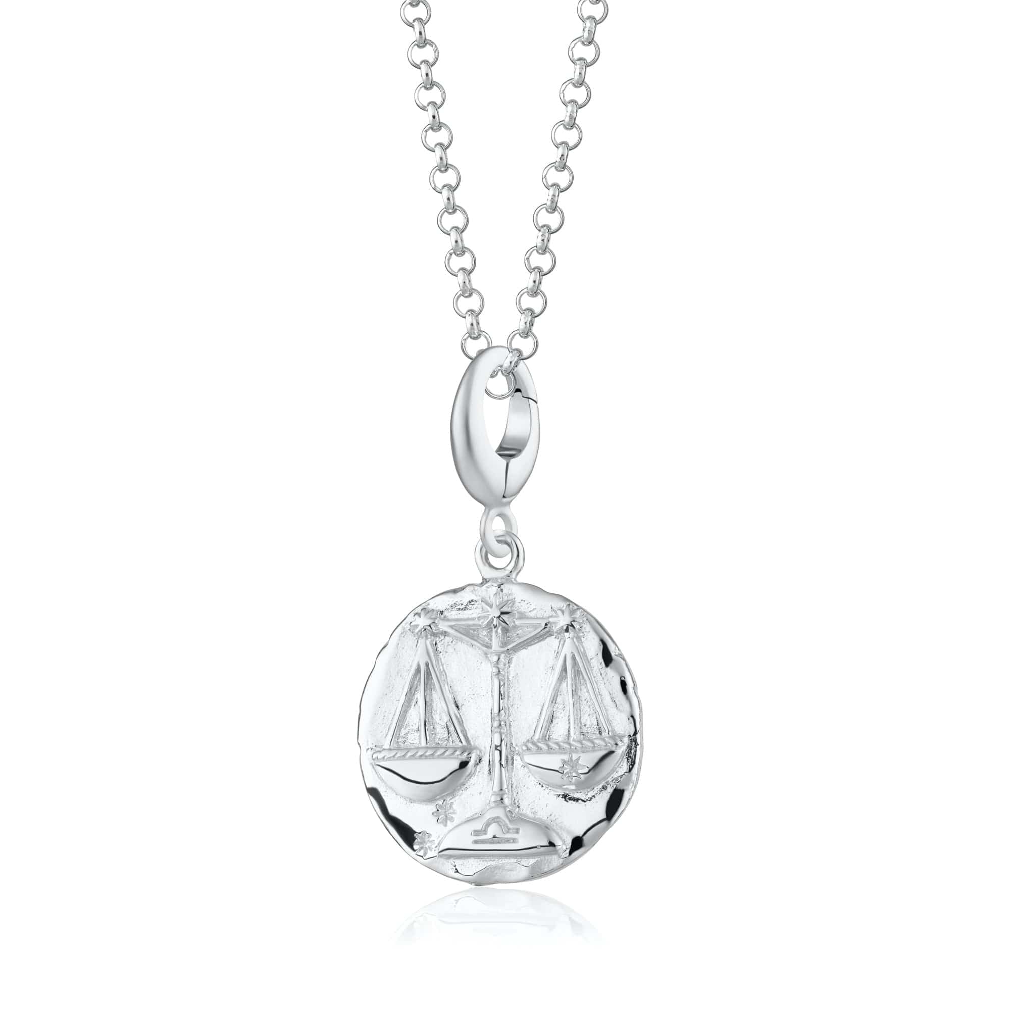 Silber Waage Tierkreis Charm Halskette | Shop Nory