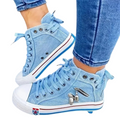 Damen Denim Hi-Top Sneakers