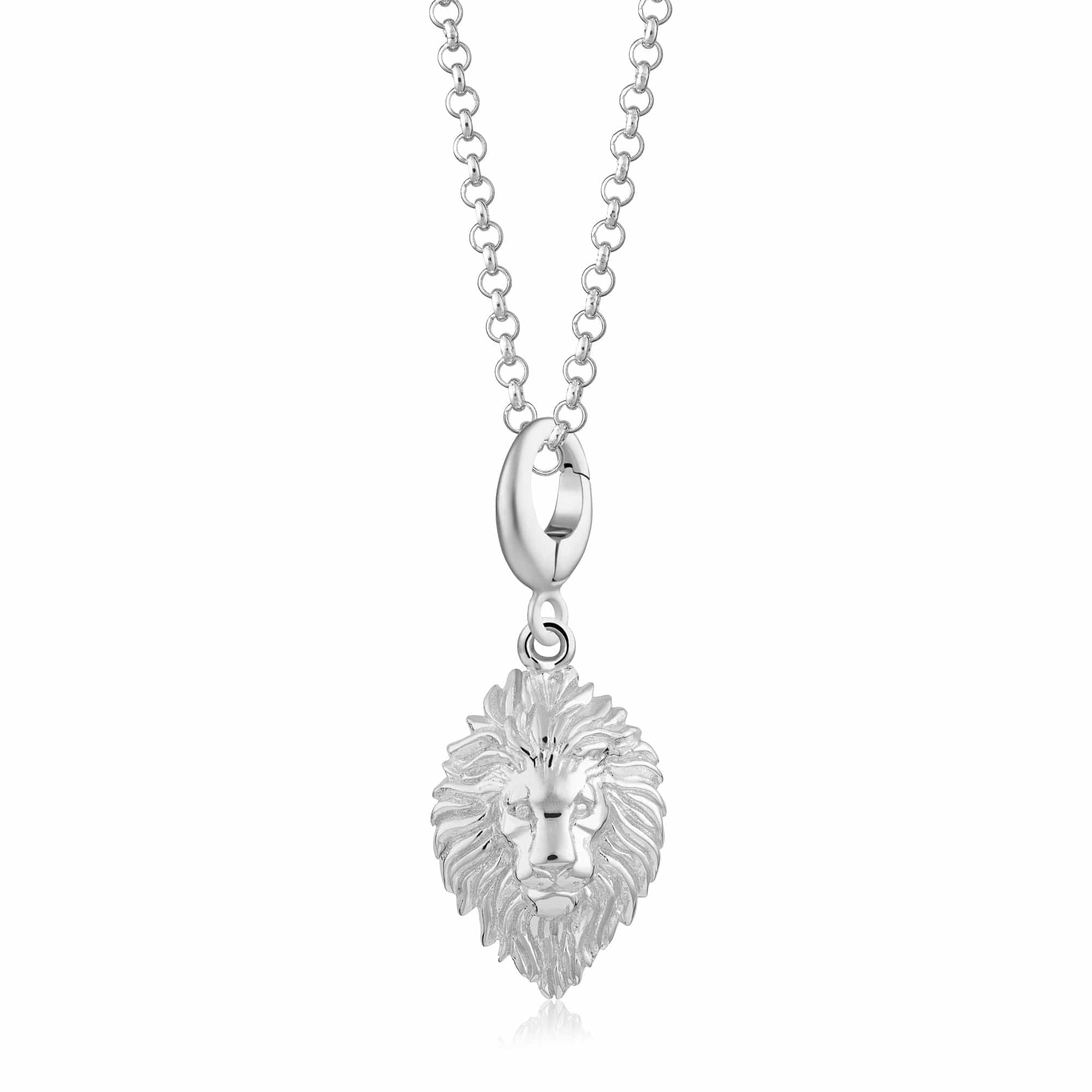 Silberne Löwenkopf-Zodiak-Anhänger-Halskette | Shop Nory