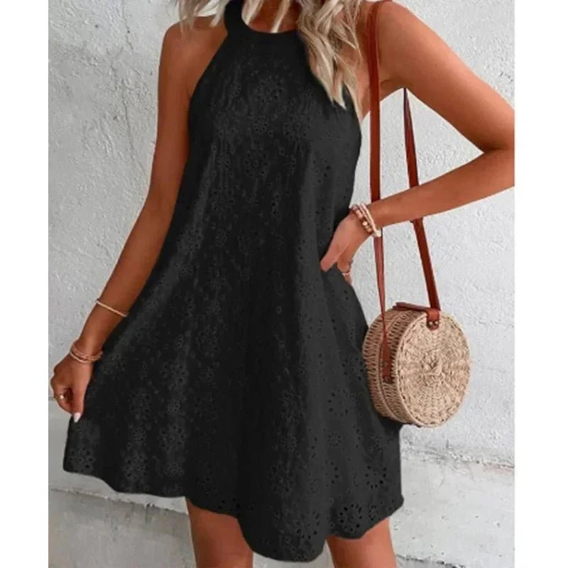 Shopnory | Lässig Mini Kleid Ärmellos