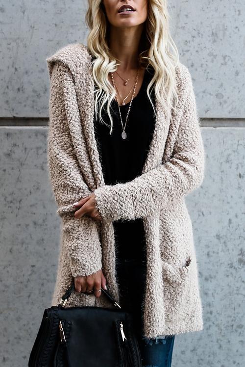 Shopnory | Kapuzen-Strickjacke