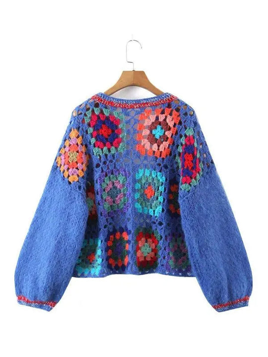 Häkel Frauen Strickjacke Pullover