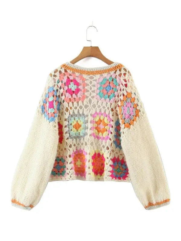 Häkel Frauen Strickjacke Pullover