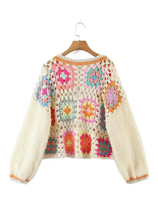 Häkel Frauen Strickjacke Pullover