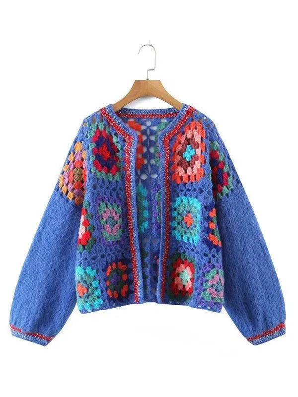 Häkel Frauen Strickjacke Pullover