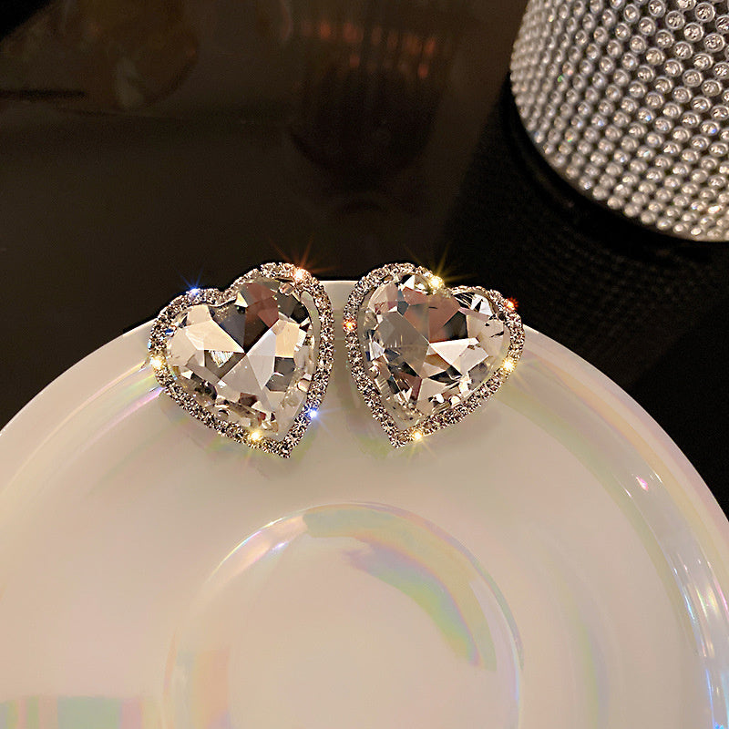 Liebe Herz Kristall Clip Ohrringe | Shop Nory