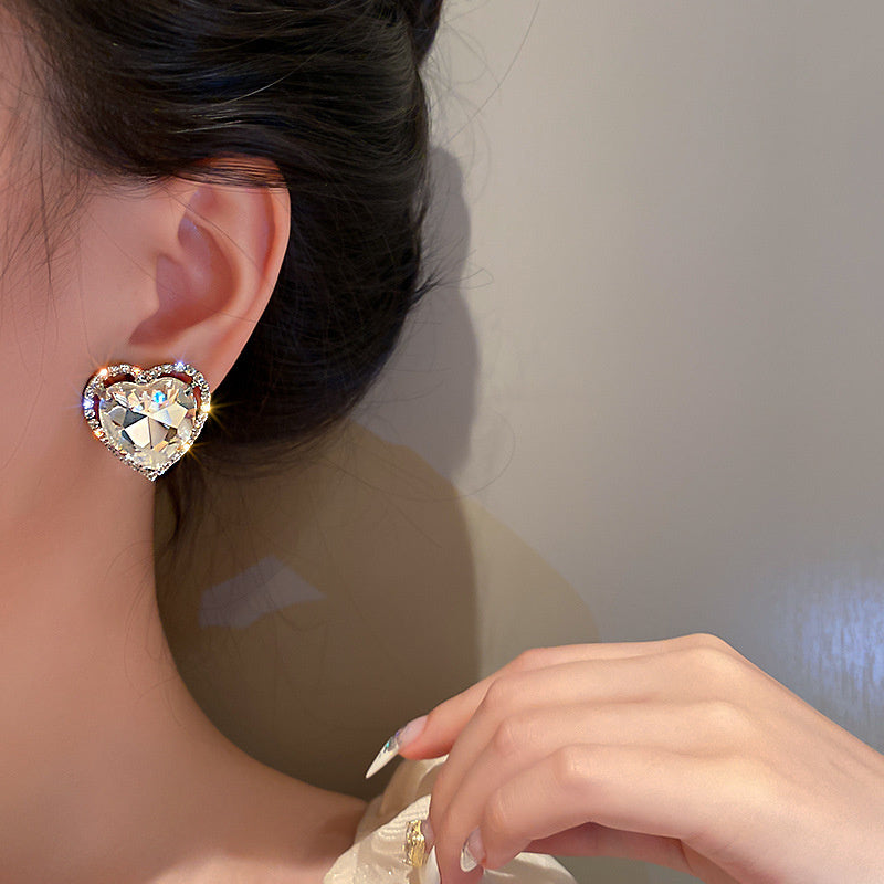 Liebe Herz Kristall Clip Ohrringe | Shop Nory