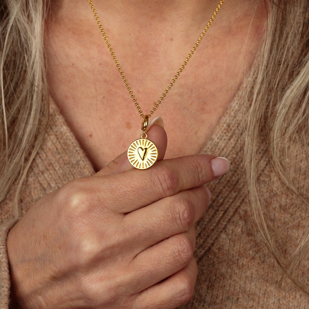 Gold Du hast mein Herz Charm Halskette | Shop Nory