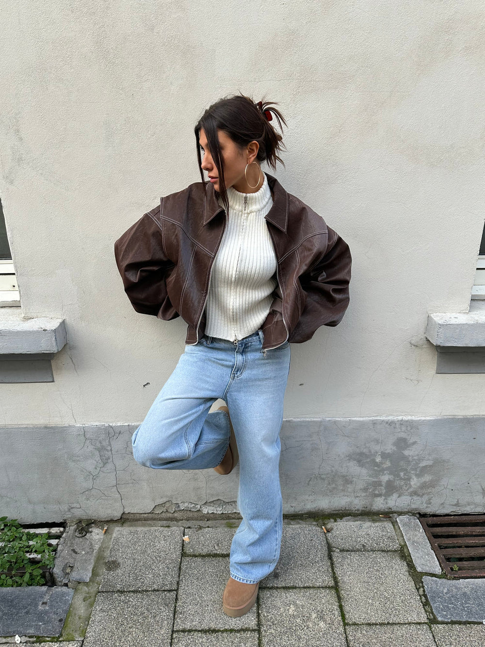 Übergröße Jacke mit Reißverschluss und Eleganter Optik