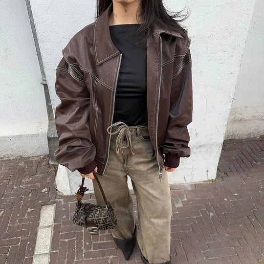 Übergröße Jacke mit Reißverschluss und Eleganter Optik
